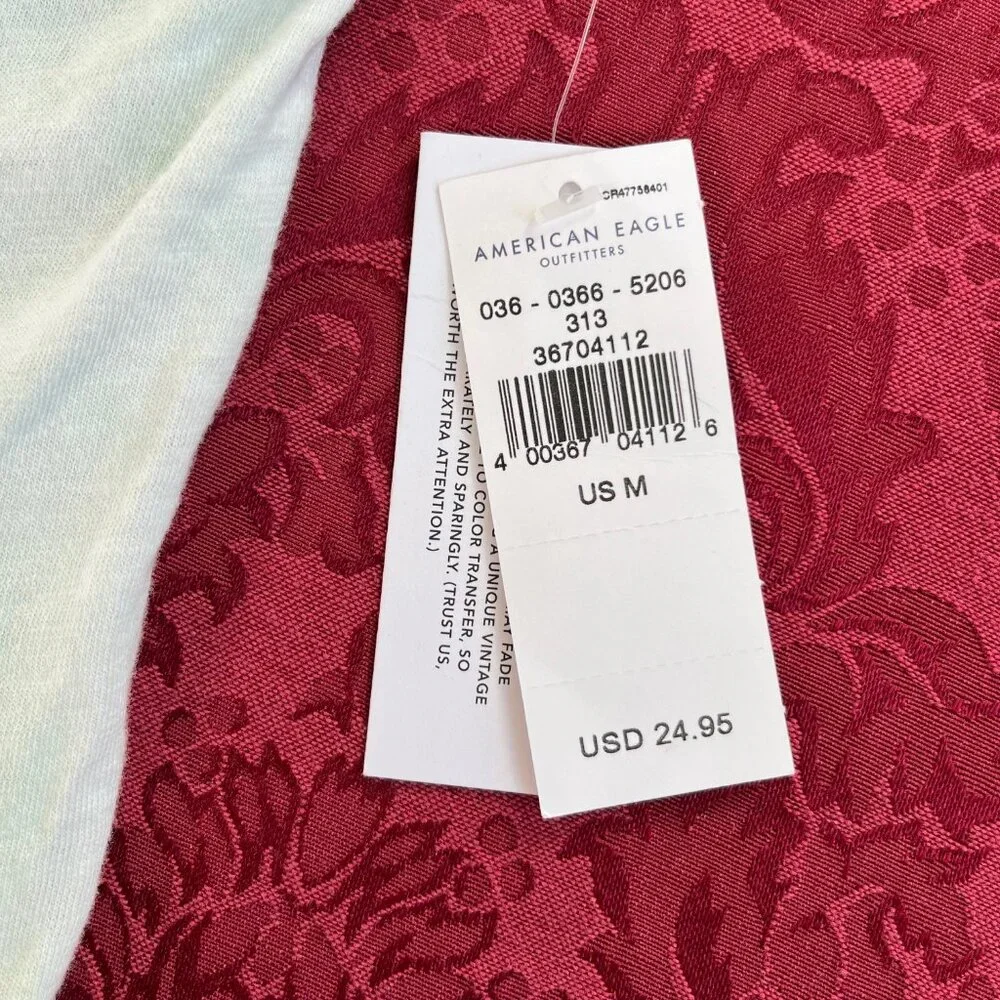American Eagle Cotton Ruffle Crop Tank Top Medium - Picture 12 of 14